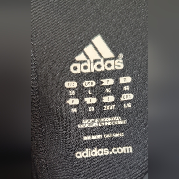 Black Adidas Leggings with Pink Stripe - Picture 2 of 2